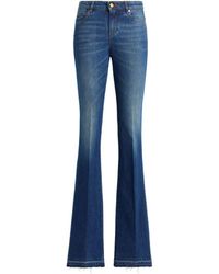 Roberto Cavalli Mirror Snake-embroidered Flared Jeans - Blue
