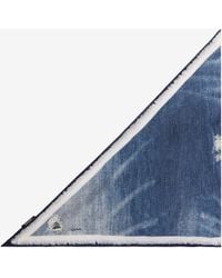 Roberto Cavalli - Silk Scarf With Denim Patchwork Print - Lyst
