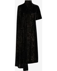 Roberto Cavalli - Long Dress With Brocade Print - Lyst