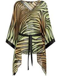Roberto Cavalli - Zebra-Print Kaftan Dress - Lyst