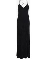 Roberto Cavalli - Silk Maxi Dress With Monogram Rc - Lyst