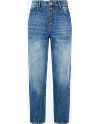 Roberto Cavalli - Vaqueros «Cropped» Con Logotipo En La Parte Trasera - Lyst