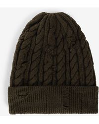 Roberto Cavalli - Cable-Knit Wool Beanie - Lyst