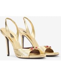 Roberto Cavalli - Sandals With Jewel Buckle - Lyst