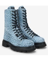 Roberto Cavalli - Combat Boot With Jaguar Print - Lyst
