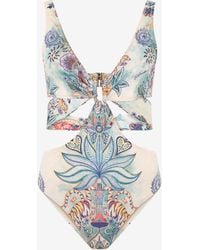 Roberto Cavalli - Tropical Garden Print One-Piece Swimsuit - Lyst