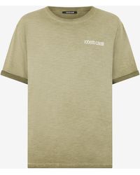 Roberto Cavalli - T-Shirt With Back Snake Print - Lyst