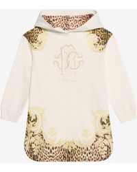 Roberto Cavalli - Leopard And Baroque Print Sweatshirt Dress - Lyst