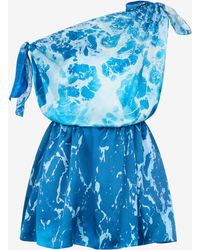 Roberto Cavalli - One-Shoulder Stretto Di Messina Dress - Lyst