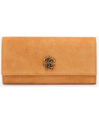 Roberto Cavalli - Suede Wallet - Lyst
