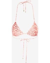 Roberto Cavalli - Jaguar Print Bikini Top - Lyst