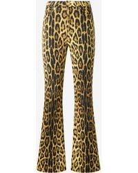 Roberto Cavalli - Denim Jeans With Jaguar Skin Print - Lyst