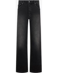 Roberto Cavalli - Jean Noir Délavé Coupe Droite - Lyst