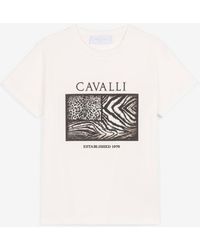 Roberto Cavalli - Animalier Patchwork-print T-shirt - Lyst