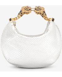 Roberto Cavalli - Mini Hobo Roar Bag With Snake Print - Lyst