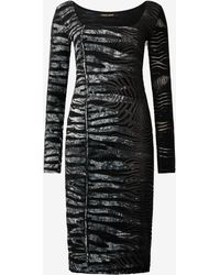 Roberto Cavalli - Kleid Mit Den Motiven Zebra Und Tiger Skin - Lyst