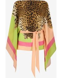 Roberto Cavalli - Silk Kaftan With Cavalli Pop Print - Lyst