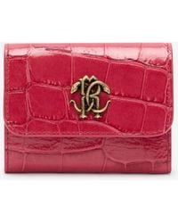 Roberto Cavalli - Crocodile-Effect Square Card Holder - Lyst