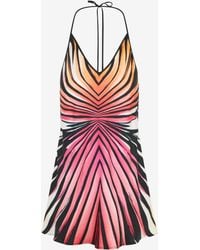 Roberto Cavalli - Ray Of Paradise Print Silk Mini Dress - Lyst