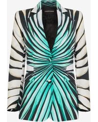 Roberto Cavalli - Ray Of Sea Print Silk Jacket - Lyst