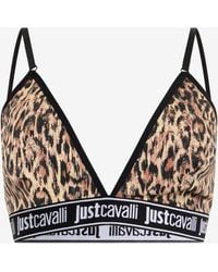 Roberto Cavalli - Jaguar Skin Print Triangle Bra - Lyst