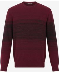 Roberto Cavalli - Burgundy Dégradé Cotton Sweater - Lyst