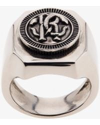 Roberto Cavalli - Tone Rc Monogram Signet Ring - Lyst