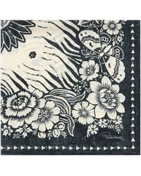 Roberto Cavalli - Scarf With Zebra Pattern And Mirror Snake Monogram - Lyst