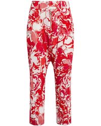Roberto Cavalli - Hydrangea Print Cropped Trousers - Lyst