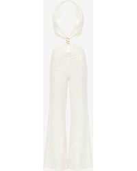 Roberto Cavalli - Jumpsuit With Serpentine Print And Cut-Out Detailing - Lyst