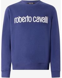 Roberto Cavalli - Sweat-Shirt Bleu Avec Logo - Lyst