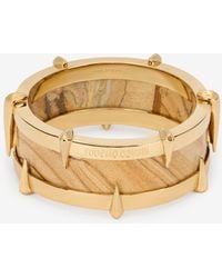 Roberto Cavalli - Bracelet Doré Avec Pierre Semi-Précieuse Et Clous - Lyst