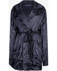 Roberto Cavalli - Crinkle Effect Belted Jacket - Lyst