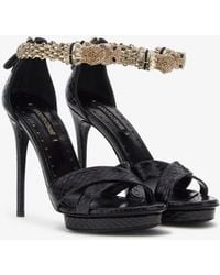 Roberto Cavalli - Panther-Head High-Heel Sandals - Lyst
