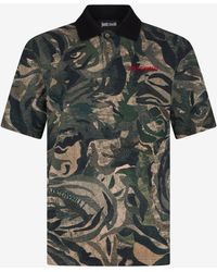 Roberto Cavalli - Tiger Camu Print Polo - Lyst