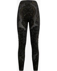 Roberto Cavalli - Devoré Chenille Leggings With Ornamental Print - Lyst