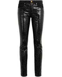Roberto Cavalli - Skinny jeans mit einsatz in python-optik - Lyst