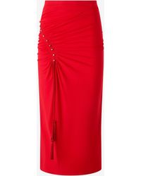 Roberto Cavalli - Midi Skirt With Ruched Detail - Lyst