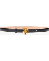 Roberto Cavalli - Leather Belt With Monogram Rc Buckle - Lyst