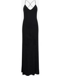 Roberto Cavalli - Silk Maxi Dress With Monogram Rc - Lyst