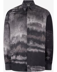 Roberto Cavalli - Used-Effect Gradient Silk Shirt - Lyst