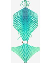 Roberto Cavalli - Trikini With Optical Glass Print And Snake Ring - Lyst