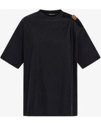 Roberto Cavalli - T-Shirt With Monogram Rc Detail - Lyst