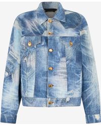 Roberto Cavalli - Denim Jacket With Patchwork Effect - Lyst