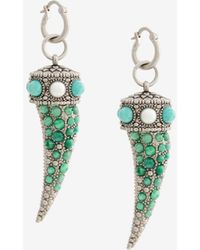 Roberto Cavalli - Tiger Tooth Embellished Earrings - Lyst