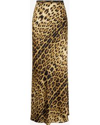 Roberto Cavalli - Silk Skirt With Jaguar Skin Print - Lyst