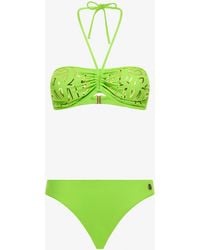 Roberto Cavalli - Bikini Verde Logo Monogram Rc - Lyst