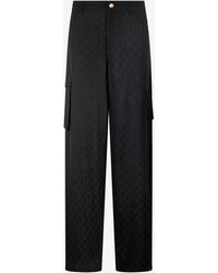 Roberto Cavalli - Silk Cargo Trousers With Monogram Rc - Lyst