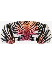 Roberto Cavalli - Ray Of Paradise Print Crop Top - Lyst
