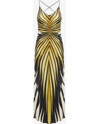 Roberto Cavalli - Ray Of Print Silk Maxi Dress - Lyst